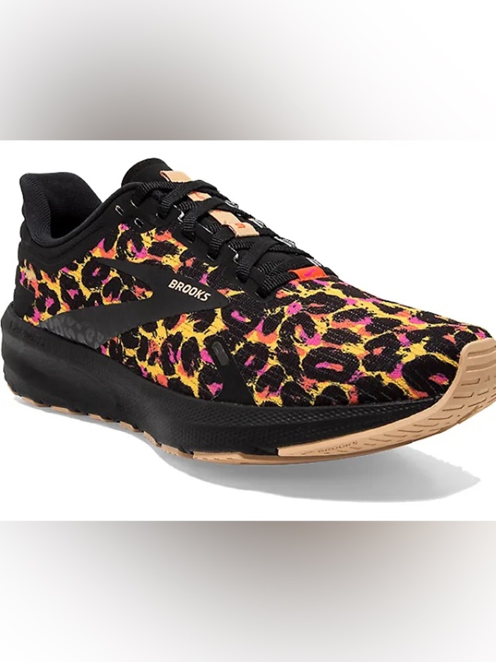 Brooks Run Wild Leopard Print Running Shoes - Black/Yellow/Pink
